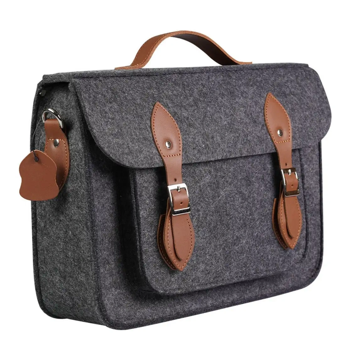 wholesale fashion men women custom grey business satchel felt laptop computer messenger sleeve case bag