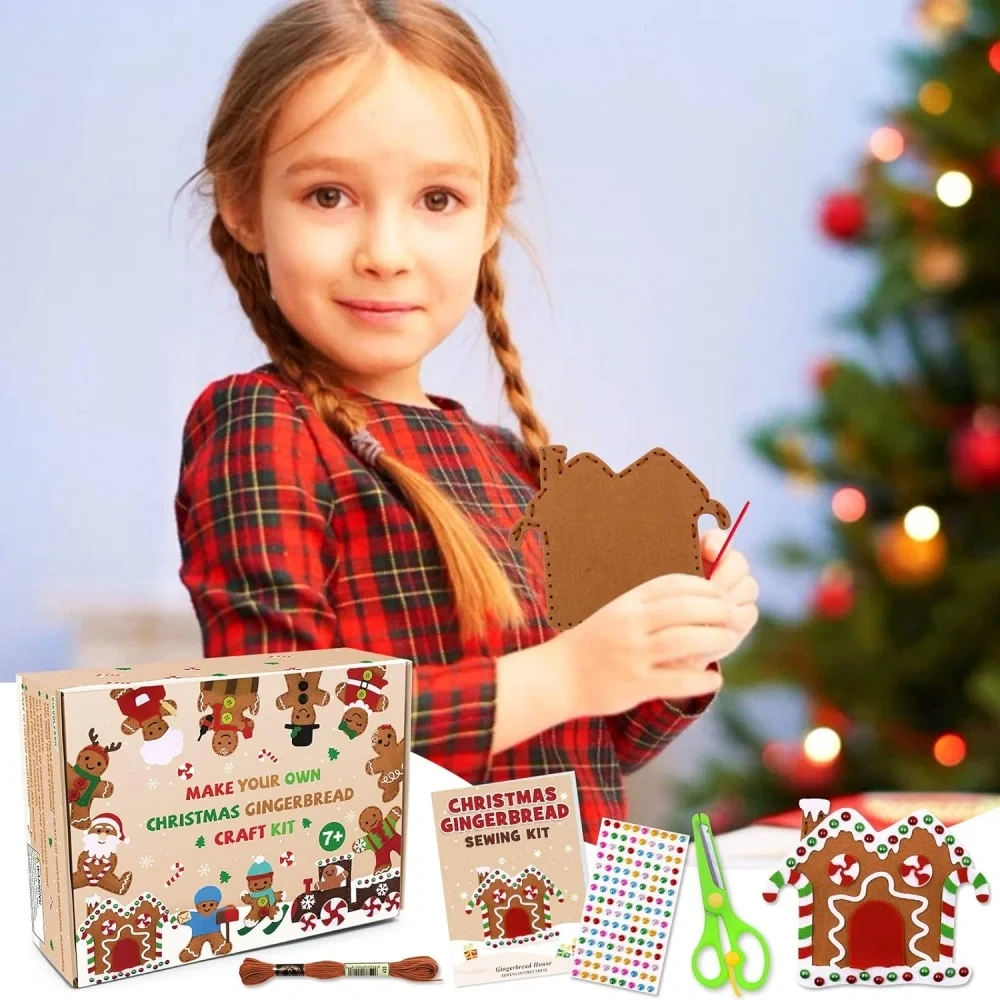 Kid Craft DIY Felt Sewing Kit S12 Christmas Gingerbread Man