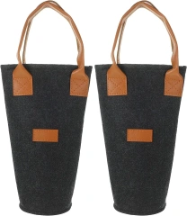 Sac de transport pour bouteille d'eau en feutre non tissé avec logo personnalisé en vrac, sac cadeau pour refroidisseur de vin pour voyage, pique-nique, plage