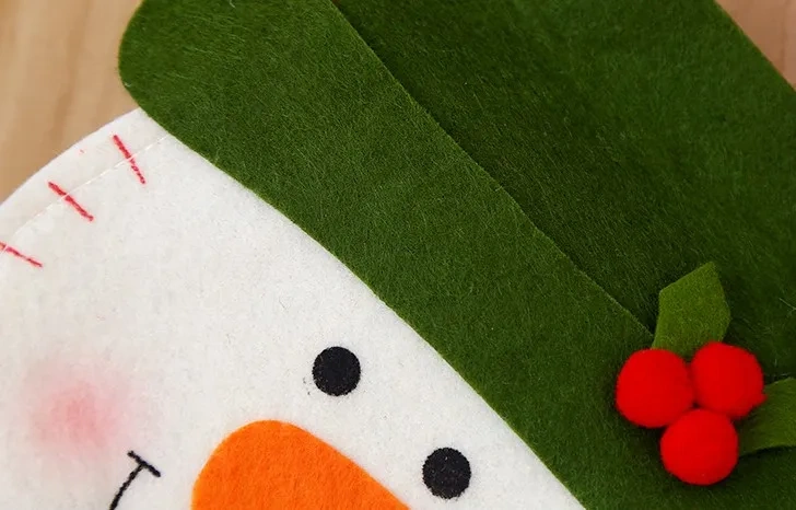 Christmas decoration supplies in stock santa claus reindeer snowman felt basket mini children Christmas candy treat gift bags