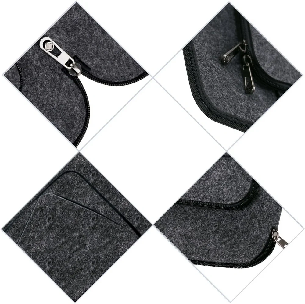 Unique design fashional 17 inch darkgrey felt notebook laptop bag with large storage space