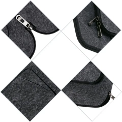 Túi đựng máy tính xách tay bằng nỉ màu xám đen 17 inch thiết kế thời trang độc đáo có không gian lưu trữ lớn