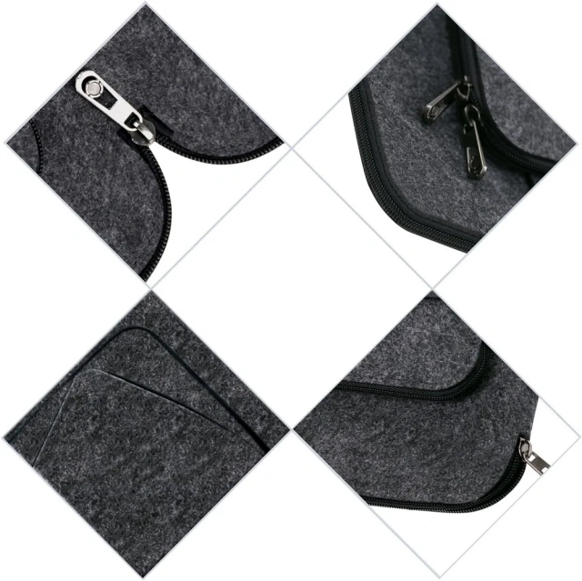 Túi đựng máy tính xách tay bằng nỉ màu xám đen 17 inch thiết kế thời trang độc đáo có không gian lưu trữ lớn