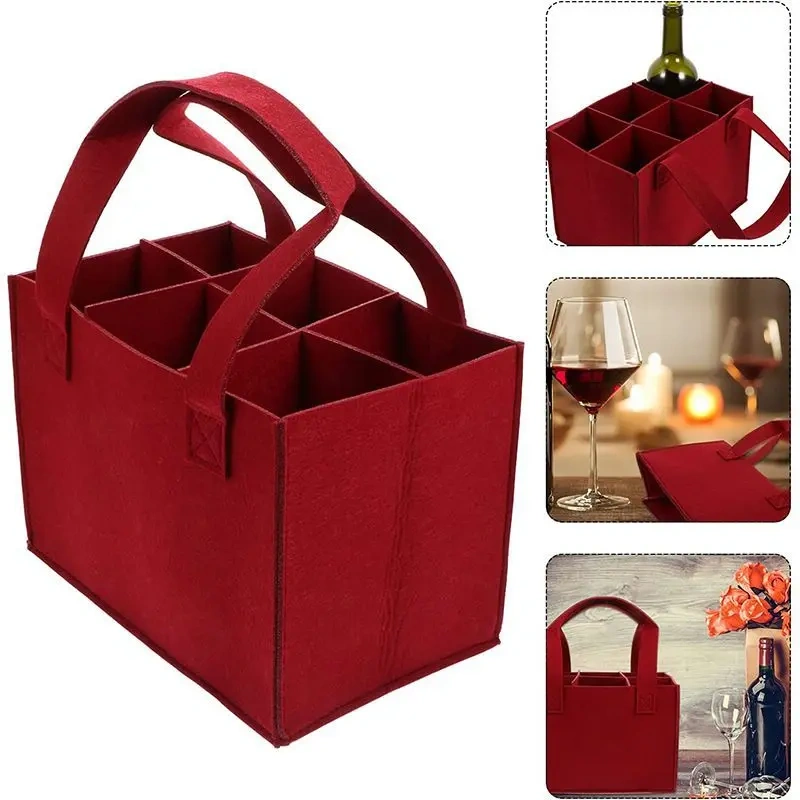 Custom Insulated Travel Gift Shopping Wine Protector Tote Bag with Logo Reusable Wine Bottle Tote Bag