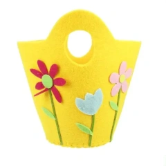 عينة مجانية من أكياس هدايا أرنب الحلوى المخصصة الحاصلة على شهادة CE، سلال عيد الفصح المصنوعة من اللباد للأطفال