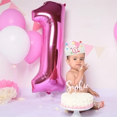 Regalo personalizado lindo para niños Sombrero de fieltro de tela para bebé Corona de cumpleaños