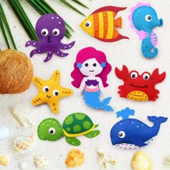 Kids Education DIY Toy Craft Felt Sewing Kit S8 Ocean Animals
