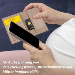 غطاء Mutterpass مصنوع من اللباد بلون قوس قزح بيج مخصص مع سلسلة مفاتيح