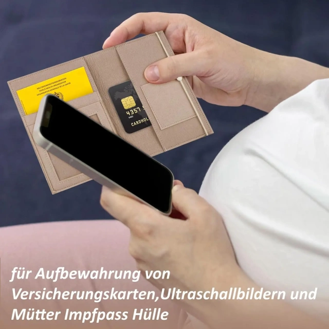 غطاء Mutterpass مصنوع من اللباد بلون قوس قزح بيج مخصص مع سلسلة مفاتيح