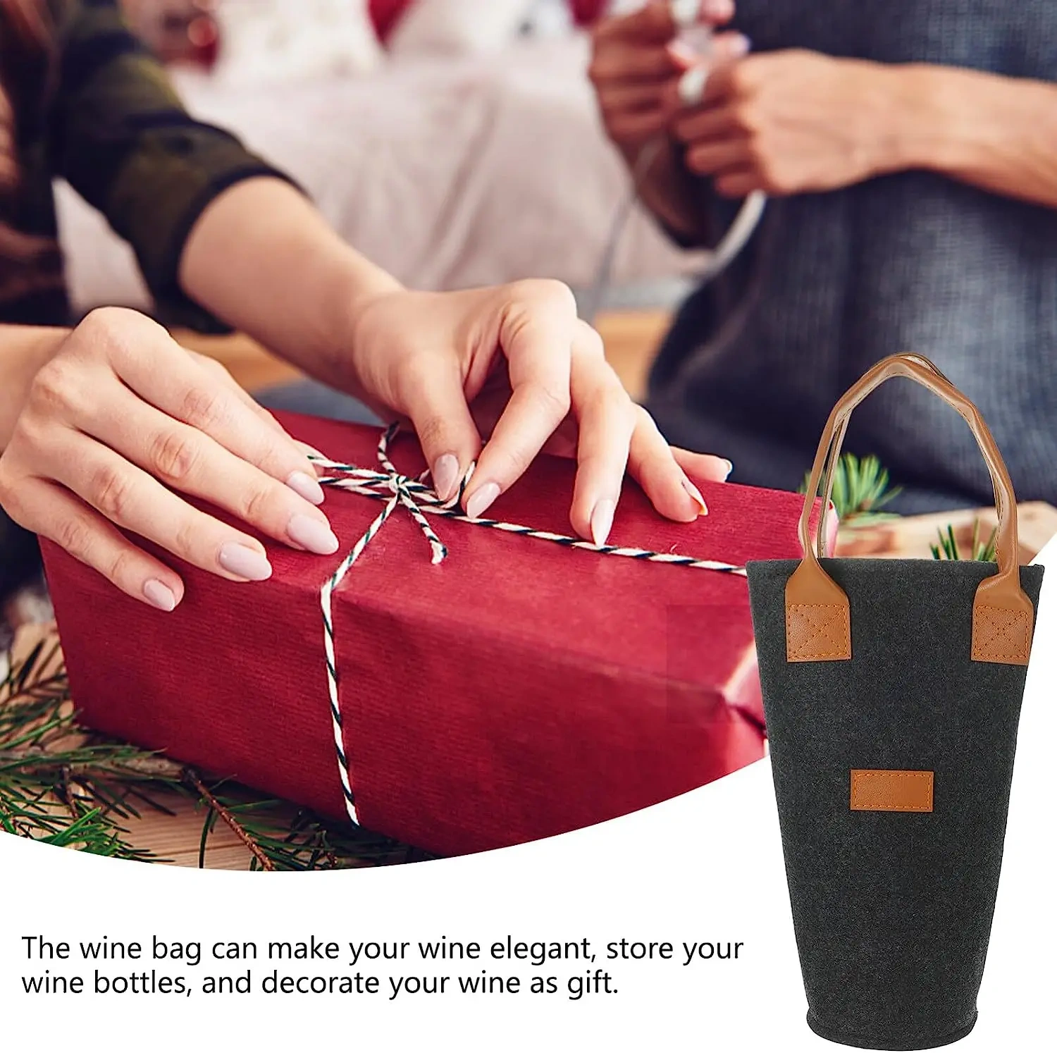 Bulk cheap custom logo single felt non woven water bottle carrying case, wine cooler gift bag for travel picnic beach