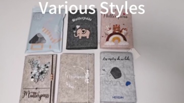 حقيبة حمل مخصصة من اللباد الرمادي بألوان قوس قزح للأم الحامل