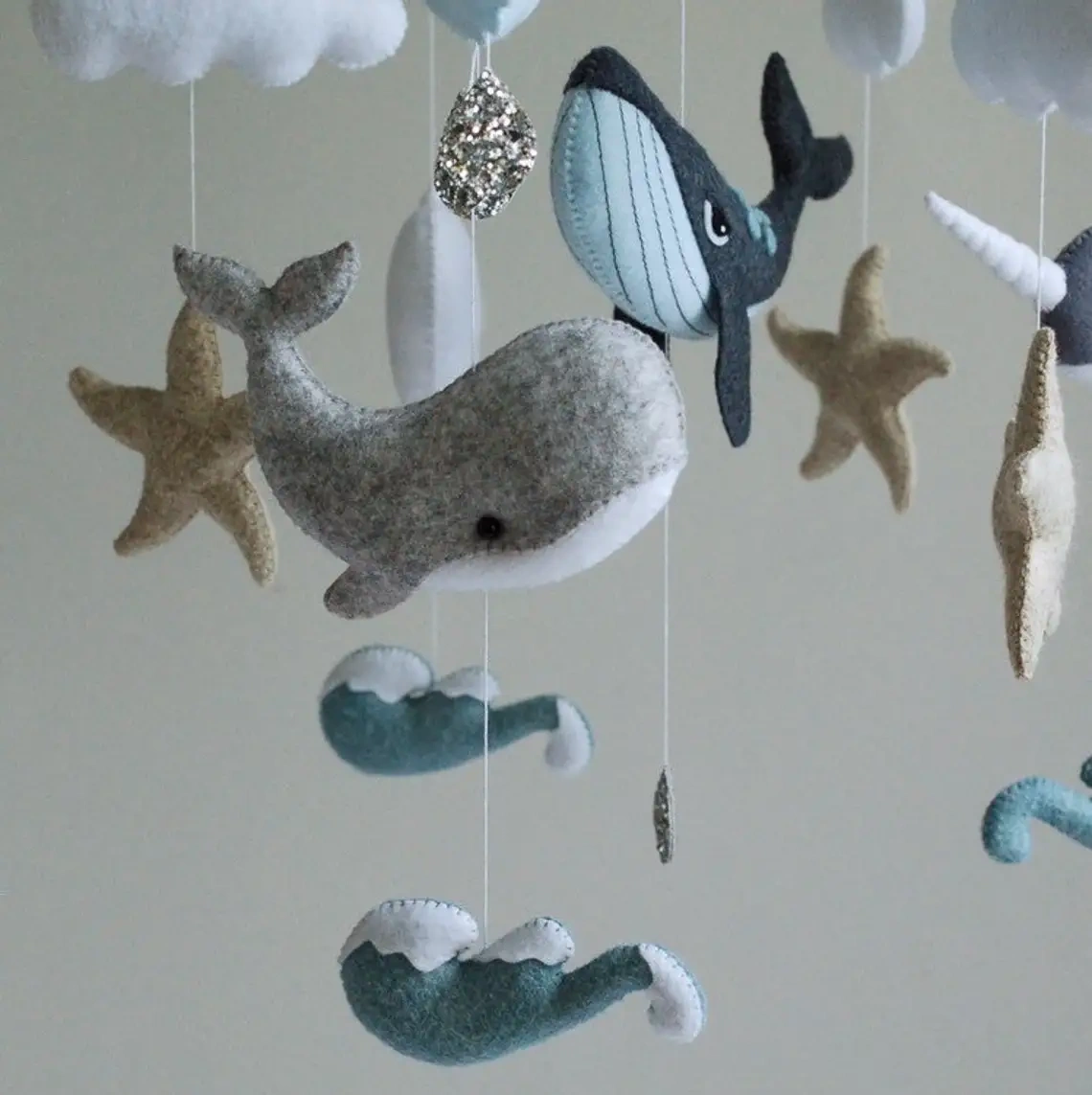 Progift Space Ocean Creature Dolphin Whale Felt Baby Mobile