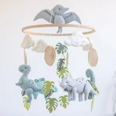 Handmade Dinosaur World Nursery Felt Crib Baby Mobile Decor
