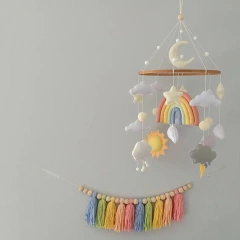 Weather Sun Rain Cloud Lightning Rainbow Felt Baby Mobile