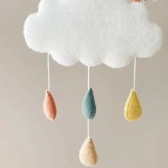 Rainbow Cloud Star Raindrop Nursery Felt Crib Baby Mobile