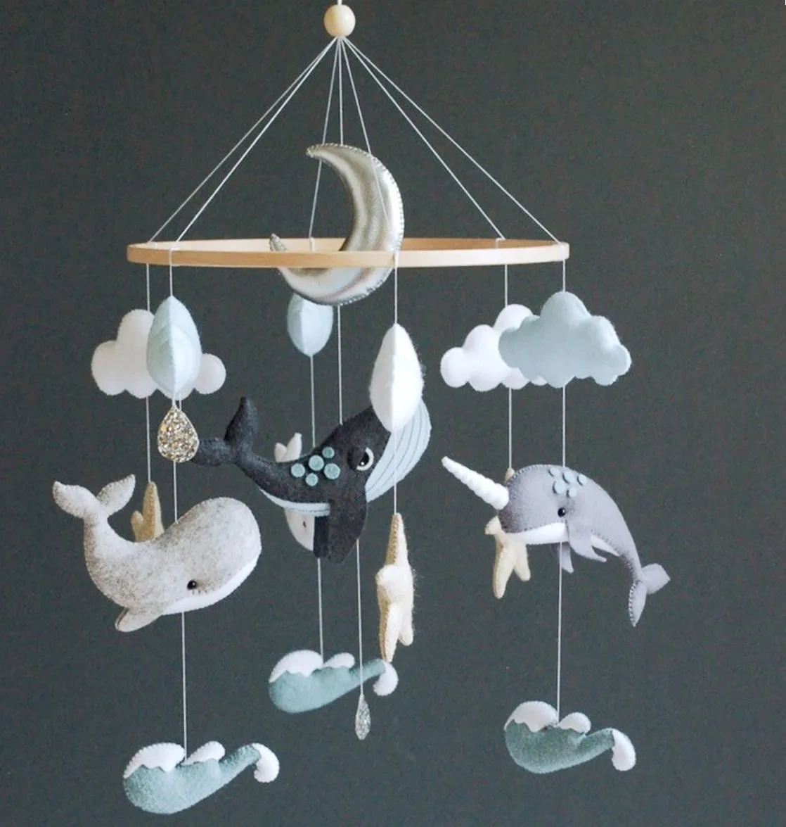 Progift Space Ocean Creature Dolphin Whale Felt Baby Mobile