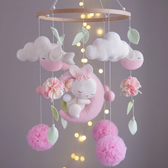 سرير أطفال على شكل أرنب على شكل طائر من Progift Space مصنوع من اللباد