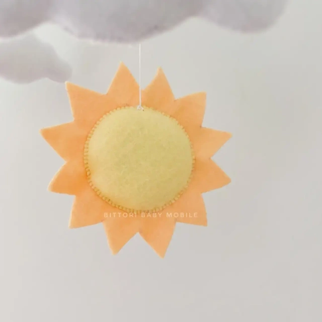 Weather Sun Rain Cloud Lightning Rainbow Felt Baby Mobile