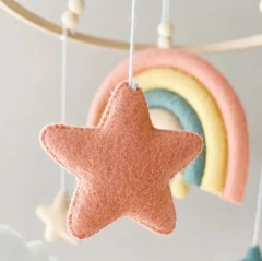Rainbow Cloud Star Raindrop Nursery Felt Crib Baby Mobile