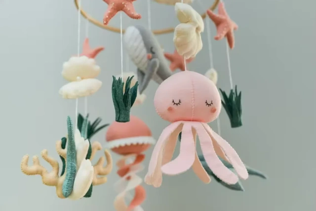 لعبة نجم البحر، شيطان البحر، الأخطبوط، قنديل البحر، لعبة أطفال مصنوعة من اللباد