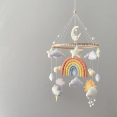Weather Sun Rain Cloud Lightning Rainbow Felt Baby Mobile