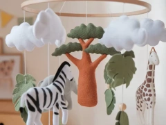 Safari Forest Animals Tree Nursery Felt Crib Baby Mobile