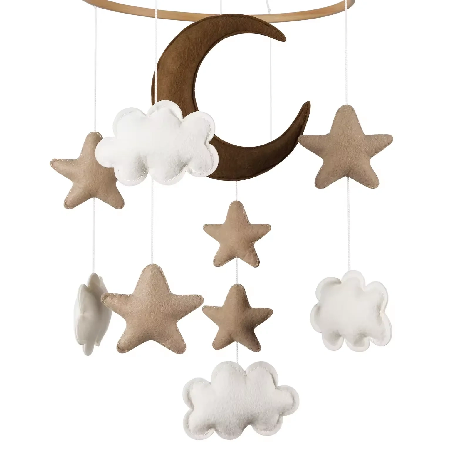 Cheap Stuffing Moon Cloud Star Nursery Felt Baby Crib Mobile