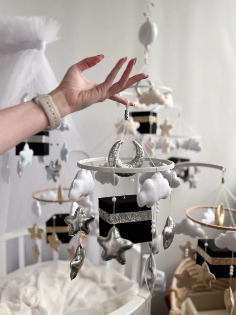 Islamic Muslim Quran Mecca Kaaba Cube Blue Felt Baby Mobiles