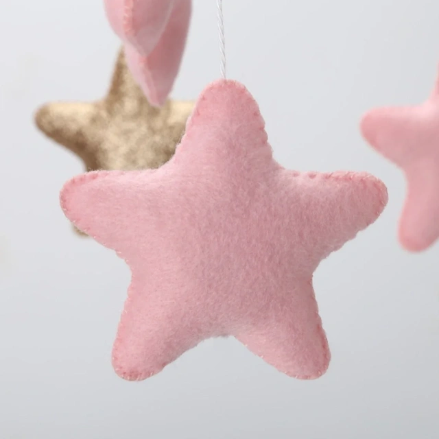 Elephant  Moon Star Cloud Rain Nursery Felt Crib Baby Mobile