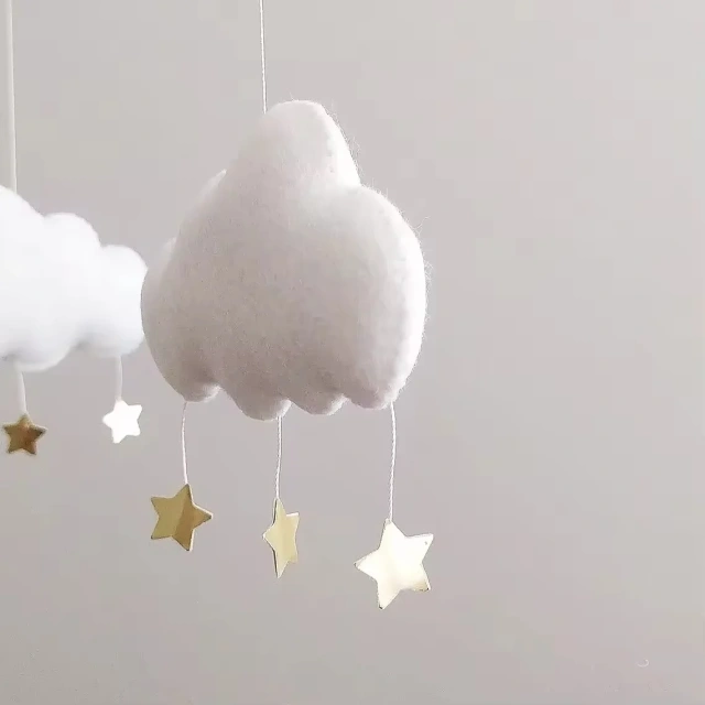 Handmade Air Balloon Whale Nursery Felt Crib Baby Mobile Toy