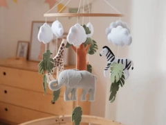 Safari Forest Animals Tree Nursery Felt Crib Baby Mobile