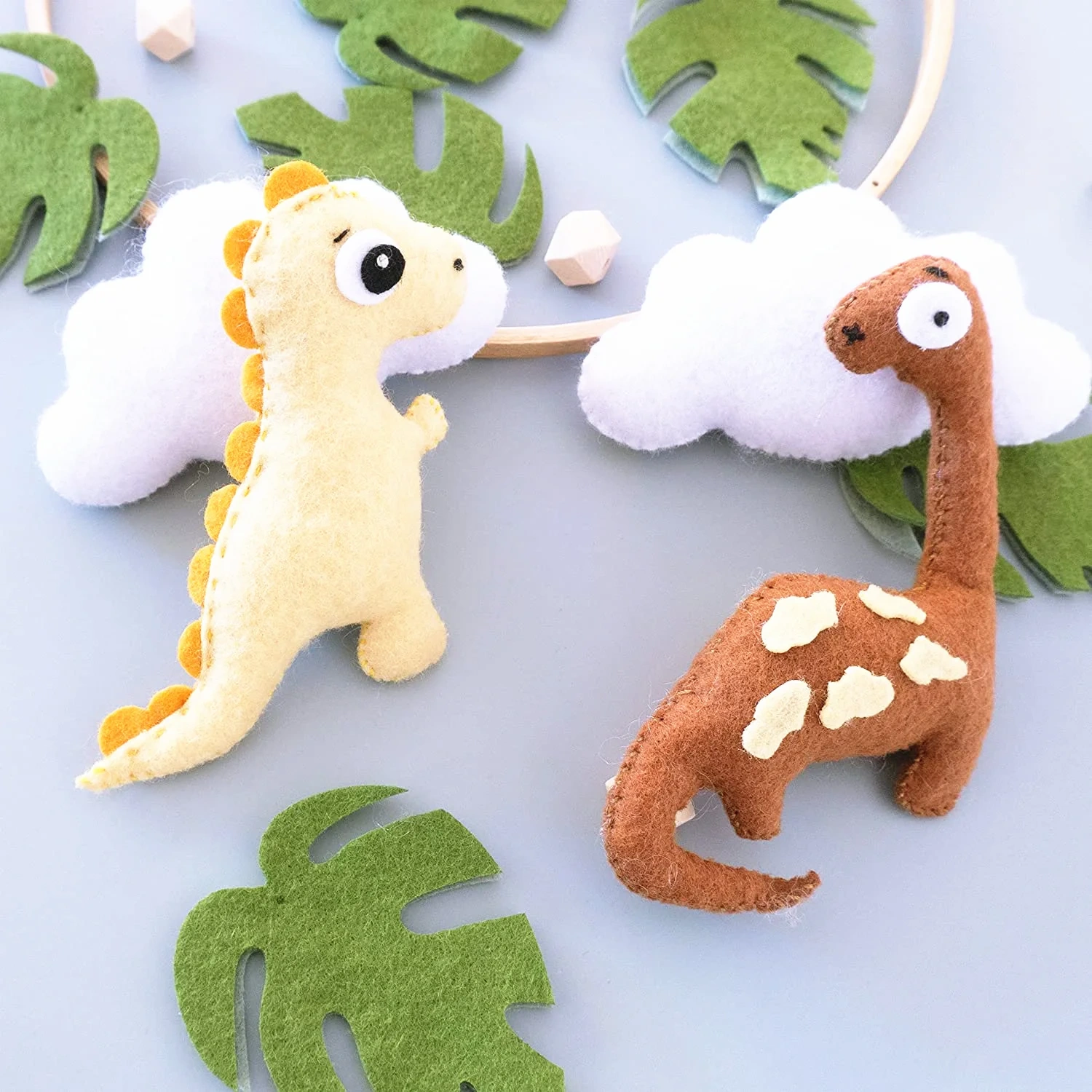 Stuffed Dragon Dinosaur World Nursery Felt Crib Baby Mobile