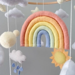 Weather Sun Rain Cloud Lightning Rainbow Felt Baby Mobile