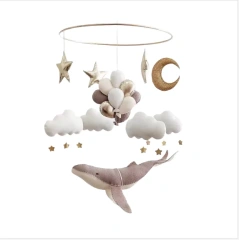 Handmade Air Balloon Whale Nursery Felt Crib Baby Mobile Toy