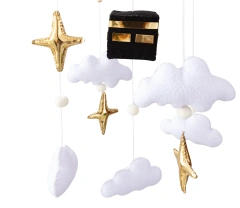 Holy Islamic Muslim Quran Mecca Kaaba Cube Felt Baby Mobile