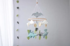Handmade Dinosaur World Nursery Felt Crib Baby Mobile Decor