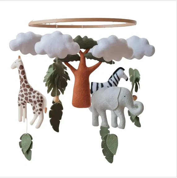 Safari Forest Animals Tree Nursery Felt Crib Baby Mobile