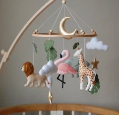 Safari Animals Flamingo Nursery Felt Crib Baby Mobile Toy