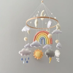 Weather Sun Rain Cloud Lightning Rainbow Felt Baby Mobile