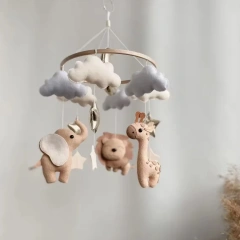Safari Lion Elephant Giraffe Nursery Felt Crib Baby Mobile