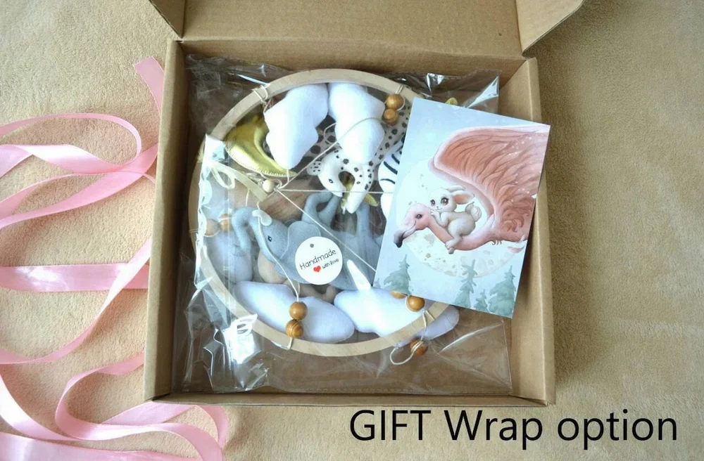 Handmade Cream Sleeping Bear Nursery Felt Crib Baby Mobile