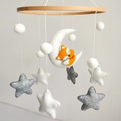 Progift Space Fox Cloud Star Nursery Felt Crib Baby Mobile