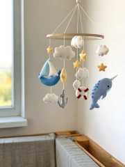 Móvil de fieltro para cuna de bebé con forma de ancla de velero ProgiftSpace