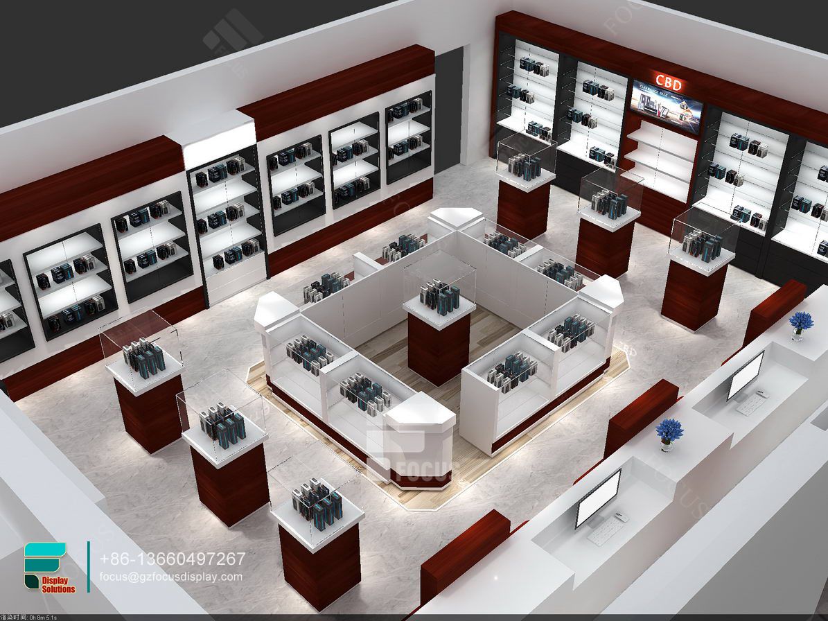 Boutique Dispensary Interior Design Display Glass Cabinet