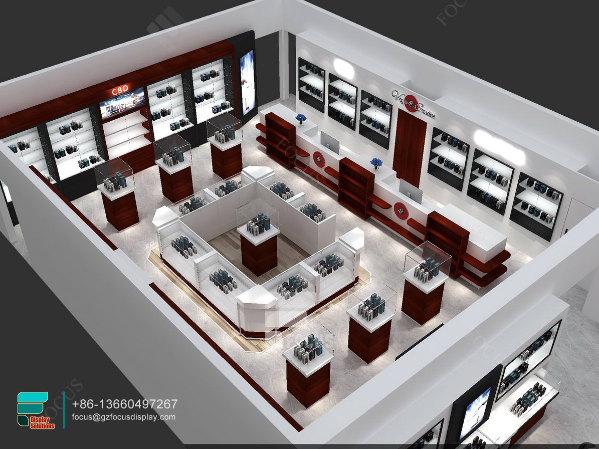 Boutique Dispensary Interior Design Display Glass Cabinet