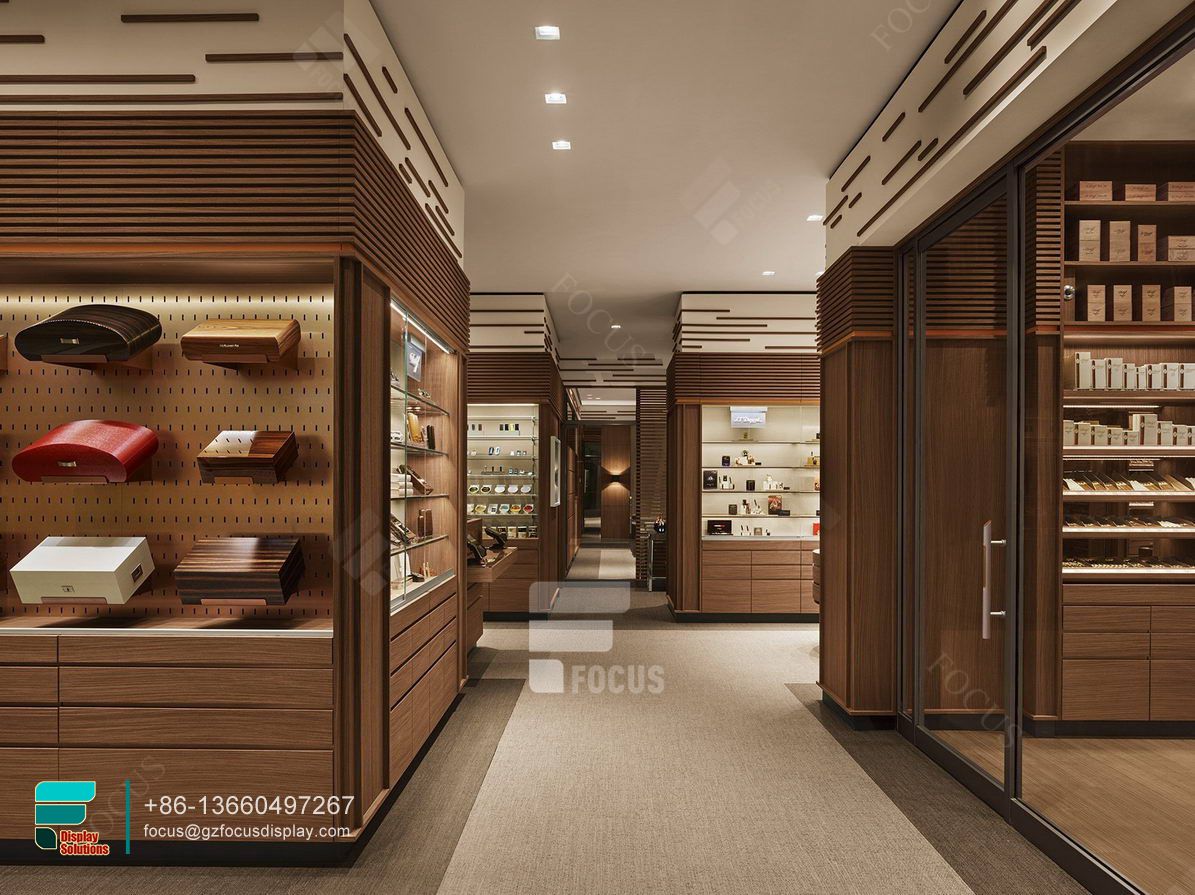 cigar lounge furniture glass showcase tobacco display cases