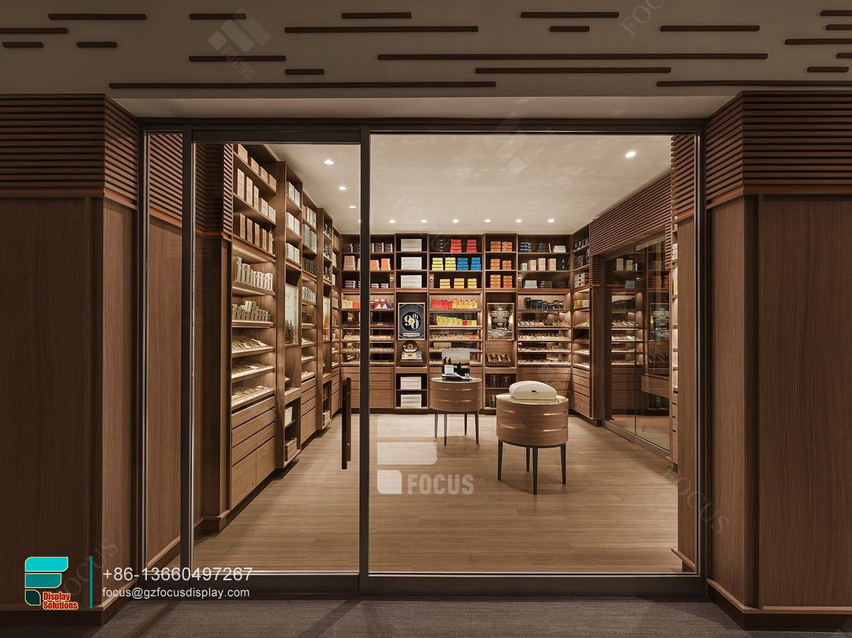 cigar lounge furniture glass showcase tobacco display cases