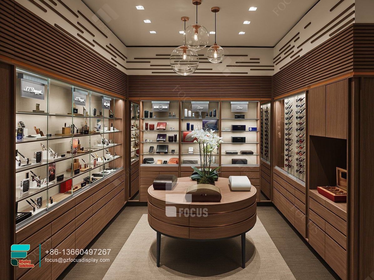 cigar lounge furniture glass showcase tobacco display cases