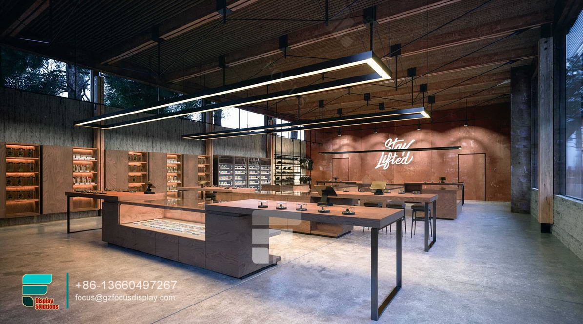 cigar stand smoke shop retail store showcases glass display