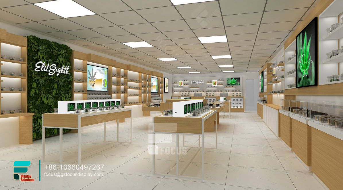 cigarette display rack glass cabinet dispensary counters
